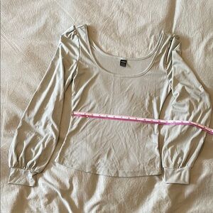 SHEIN Teal Long Sleeve Fitted long sleeve shirt with Bishop Sleeves